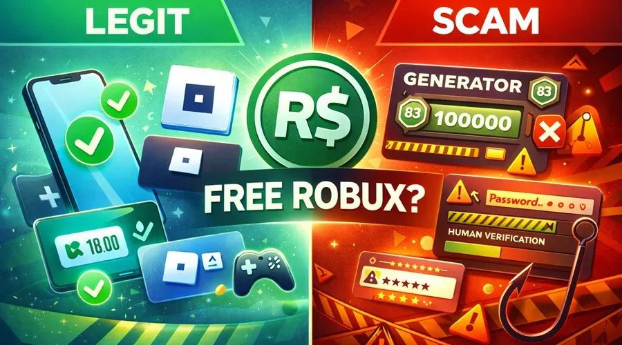 Earn Free Robux Legit vs Scam Comparison